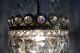 Mini Vintage - - Antique French Basket Style Brass & Crystals Chandelier Lamp Chandeliers, Fixtures, Sconces photo 8