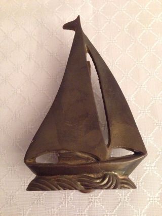 Vintage In Sail Boat Brass Door Knocker photo