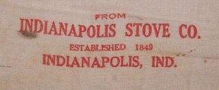 Antique Cotton Cloth Parts Sack Bag - Indianpolis Stove Co - Indiana - Screws Bolts photo