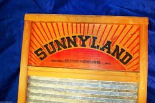 Vintage Sunnyland Columbus Washboard Primitive In Near No.  2090 photo