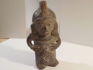 Manteno Figural Whistle Ecuador Pre - Columbian Archaic Ancient Artifact Mayan Nr photo