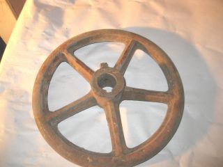 Large 8lb Vintage/antique Cast Iron Industrial 9 3/4 Crank Wheel Gear Steampunk photo