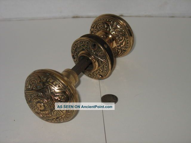 Antique Brass Eastlake Door Knob Both Knobs Decorated Door Knobs & Handles photo