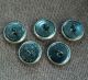 5 Metal Antique Buttons Blue & Silver Buttons photo 2