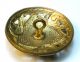 Antique French Enamel Button Pierced W/ Hand Painted Rose Over Foil Design Buttons photo 1