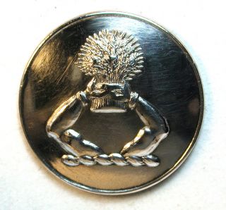Antique Livery Button Silver Pllate On Copper Hands Holding Up Sheaf Of Wheat photo