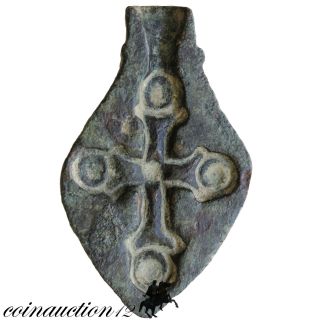 Scarce Byzantine Bronze Cross Mold 500 - 1000 Αd photo