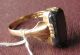 Antique Gold Ring Hematite Stone,  Hallmarked,  Dated 1834 Sz: 6 Us 16.  5mm 11413 Roman photo 1