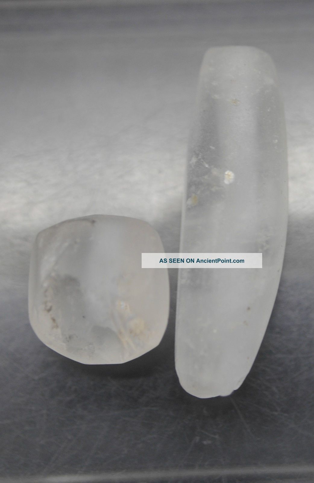 Two Ancient Egyptian Rock Crystal Polished Beads C.  500 Bc. Egyptian photo