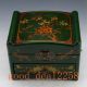 Oriental Vintage Hardwood Hand - Painting Magpie Green Box & Mirror Boxes photo 1