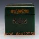 Oriental Vintage Hardwood Hand - Painting Magpie Green Box & Mirror Boxes photo 3