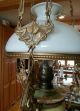 Antique Majolica Hanging Oil Lamp Chandelier Cottage Country Art Nouveau Chandeliers, Fixtures, Sconces photo 4