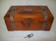 Vintage Wood Cedar Treasure Chest Jewelry/trinket Box By Mcgraw Co.  & Padlock Boxes photo 7