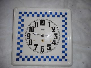 Antique Porcelain 8 Day German Kitchen Wall Clock S.  M & Co Not photo