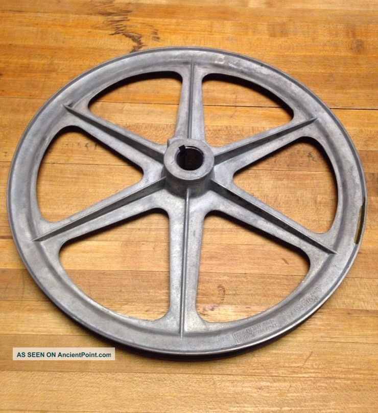 Antique Vintage Industrial Cast Aluminum Metal Belt Pulley Steampunk Wheel Other Mercantile Antiques photo