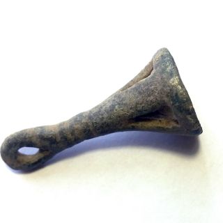 Rare Ancient Celtic Bronze Amulet Pendant photo
