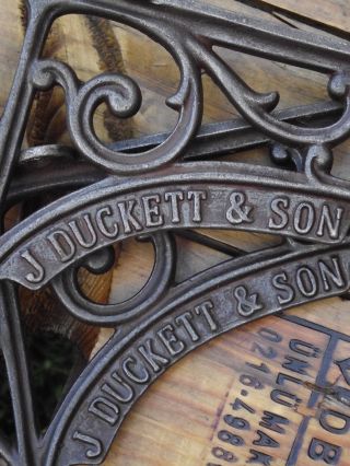Victorian Industrial Style J.  Duckett Iron Shelf Brackets Rack Luggage Rail Hook photo