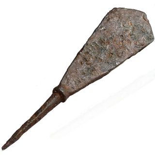 Ancient Roman Byzantine Iron Javelin Arrow Point Head 4 In.  10cm L. photo