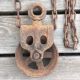 Vtg Primitive Galvanize Well Bucket Chain & Pulley Planter Pail Farm Barn Feed Primitives photo 3