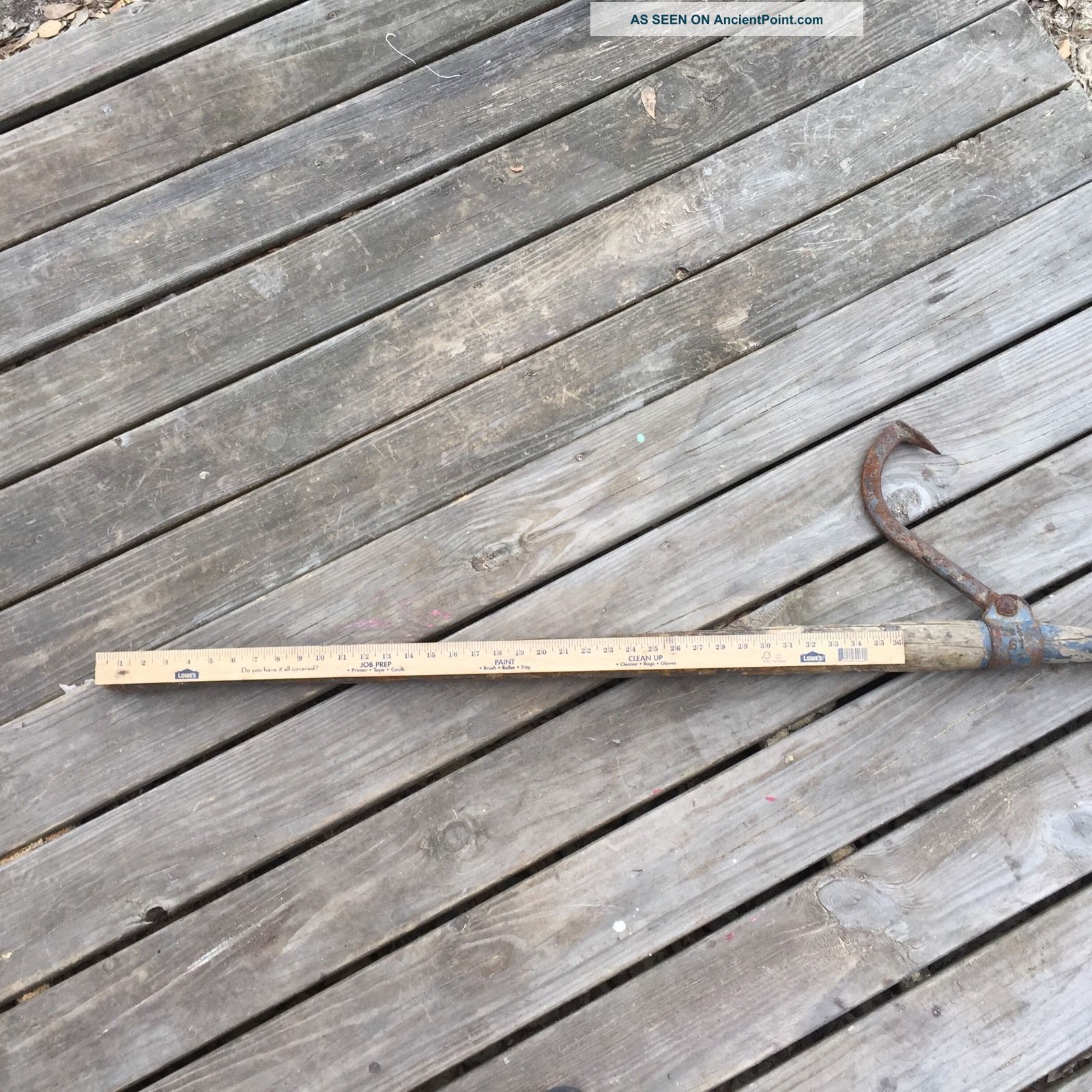 Vintage Primitive Log Roller Cant Hook Dog Head Logging Tool Hand Ax