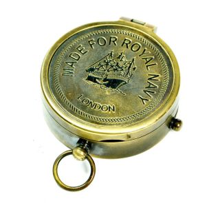 Antique Brass Navigation Compass @ Made For Royal Navy Compass @ Pocket Compass photo