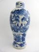 Large Chinese Blue And White Porcelain Baluster Vase And Cover,  19th Century Vases photo 2