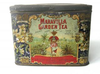 Antique British Tea Tin - United Kingdom - Multi - Colored - 6.  6 Ounces photo