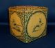 Vintage Tole Tin Tea Caddy Box With 18th C.  Delft Chinoiserie Tile Decoration Toleware photo 1