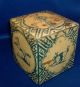 Vintage Tole Tin Tea Caddy Box With 18th C.  Delft Chinoiserie Tile Decoration Toleware photo 4