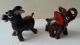 40/50s Clay Pottery? Hand Painted Political Bow Tie Donkey & Elephant Figurines Figurines photo 1