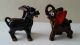 40/50s Clay Pottery? Hand Painted Political Bow Tie Donkey & Elephant Figurines Figurines photo 2