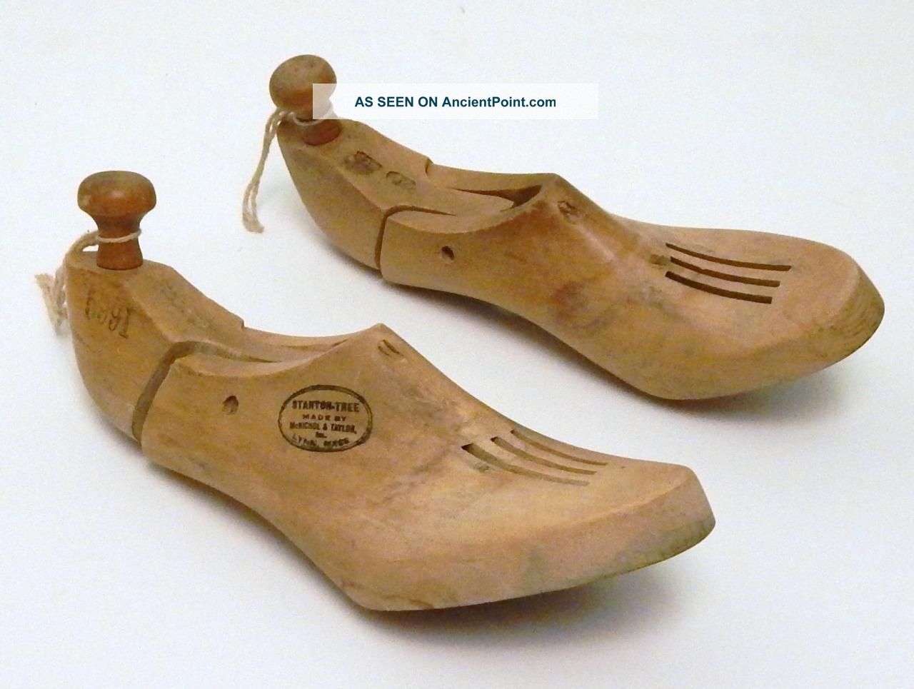 Vtg Stanton Tree Wooden Shoe Lasts Forms Industrial Factory Wood Molds Industrial Molds photo