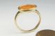 Antique 22k Gold Signet Ring W/ Ancient Roman Intaglio Agate Wolf Seal Roman photo 1