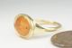 Antique 22k Gold Signet Ring W/ Ancient Roman Intaglio Agate Wolf Seal Roman photo 3