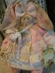 Primitive Easter Bunny Chenille Lace Rhinestone Button Folk Art Rabbit Doll Primitives photo 6