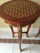 Solid Wood Inlaid Polished Marquetry Pedestal Tables With Bronze Accents 1900-1950 photo 1