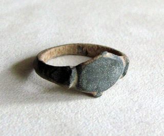 Roman Ancient Antique Women Small Bronze Ring photo