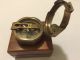 Solid Brass Collectable Compass With Wooden Box (amat 7215) Compasses photo 2