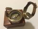 Solid Brass Collectable Compass With Wooden Box (amat 7215) Compasses photo 3