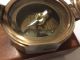 Solid Brass Collectable Compass With Wooden Box (amat 7215) Compasses photo 4