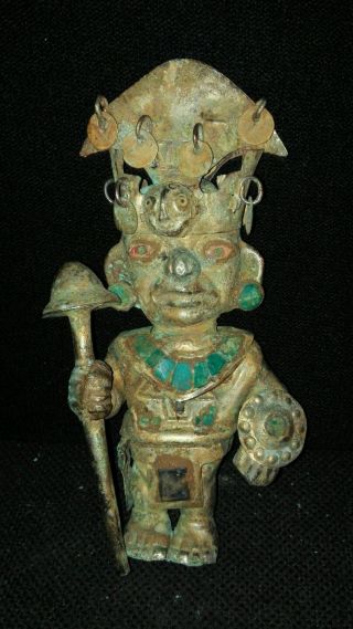 Pre Columbian Warrior Gold Tumbaga Moche photo