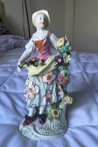 Porcelain Figurine Of Lady 19th Derby Or Samson photo