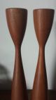 Mid Century Teak Candle Holders / Candlesticks Woodenware photo 3