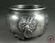 Antique Chinese Silver Made Brush Washer Statue Pot Beast Head & Lotus Other Antique Chinese Statues photo 2