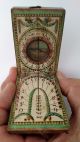Antique 19th C.  Colorful Wooden Paper Covered German Folding Compass / Sundial Other Antique Science Equip photo 1