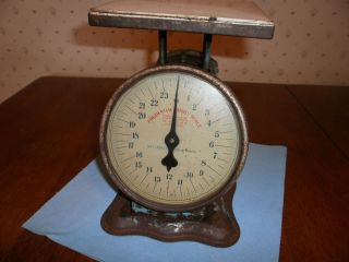 Antique Vintage Prudential Family Scale Blue Patent Oct 29,  1912 - Porcelain Top photo