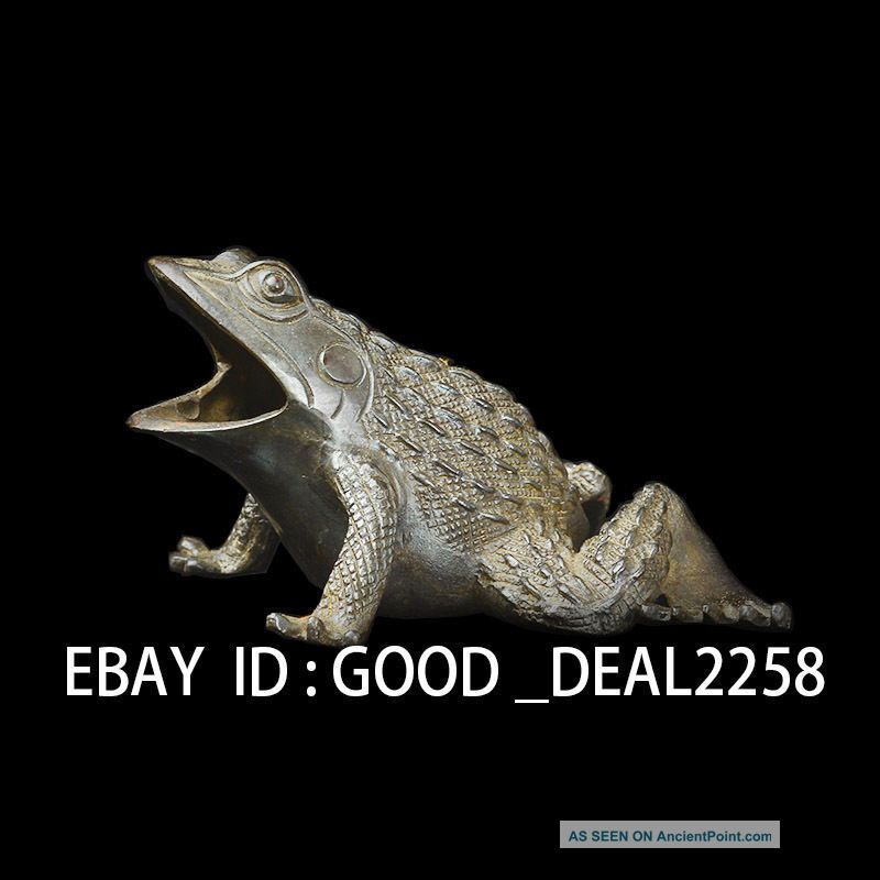 Chinese Silver Copper Handwork Carved Frog Statue Other Antique Chinese Statues photo