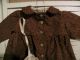Primitive Prairie Little Pioneer Dress With Bonnet Tea Stained Brown Calico Primitives photo 1