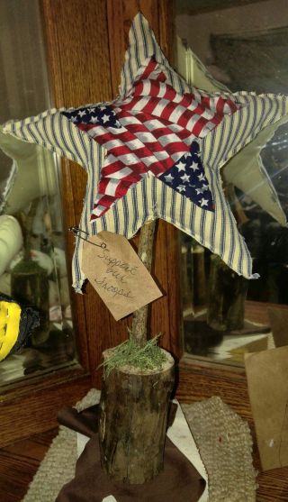 Primitive Antique Country 10 X 12 Giant Star Decoration On Oak Base Americana photo