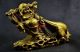 Old Handwork Copper Carving Buddha Carry Sack Of Gold Coin Big Statue Buddha photo 3